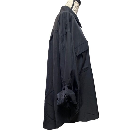 Old Navy Top Long Roll Tab Sleeve Womens 2X Button Up Double Pockets Black XXL - Picture 6 of 10